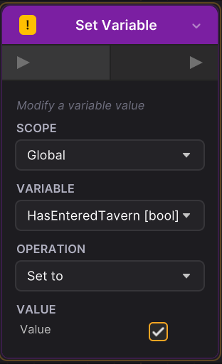 Set variable node